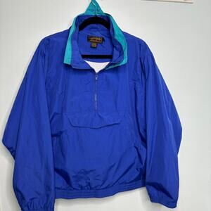 Eddie Bauer Vintage Windbreaker Pullover 1/4 zip Blue M